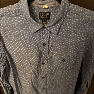 CPO Men's Casual Blue Button Down Shirt